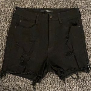 Black jean shorts